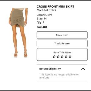 Cross front Michael Stars green skirt size M